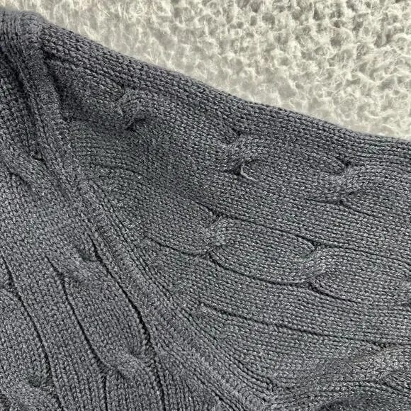 Polo Jeans Co Ralph Lauren Cable Knit Sweater Women Small Black Cotton 90s Y2K - Picture 4 of 8